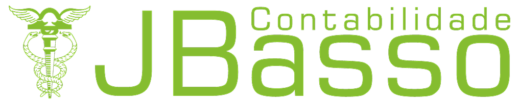 Logotipo JBasso Contabilidade em destaque na cor verde.