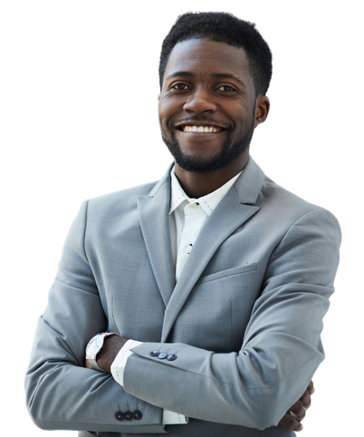 Retrato de um homem contente.